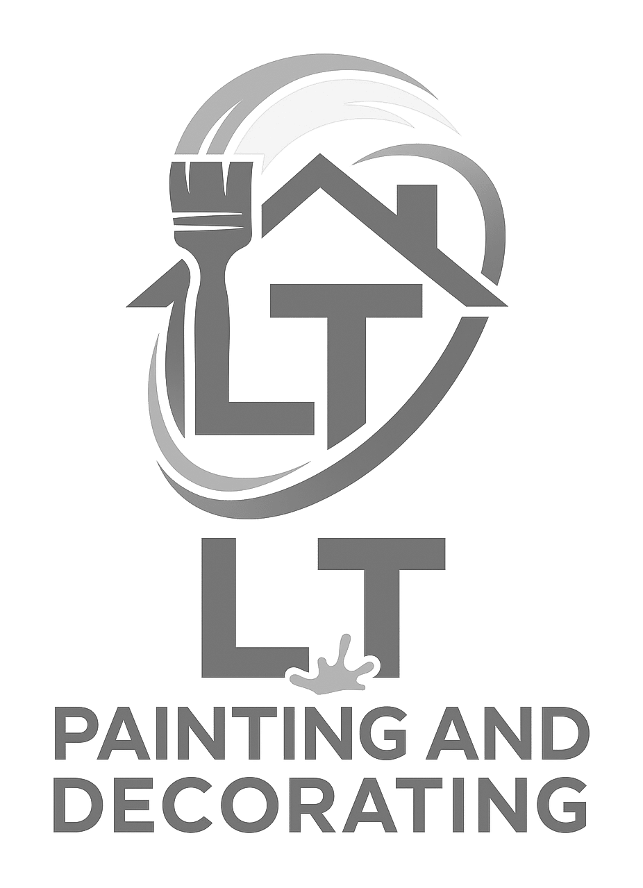 l t painting and decorating logo upscaled transparent light greyscale